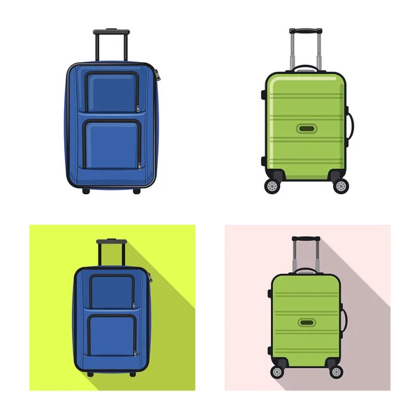 Vector design of suitcase and baggage sign. Collection of suitcase and journey stock symbol for web. — Stock Vector
