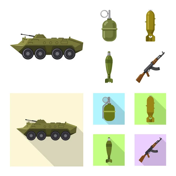 Objeto aislado de arma y símbolo de arma. Colección de armas y ejército icono vectorial para stock . — Vector de stock