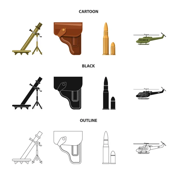 Ilustración vectorial del arma y el símbolo del arma. Conjunto de armas y ejército símbolo de stock para la web . — Vector de stock