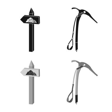 Dağcılık ve tepe simge vektör tasarımı. Kamp ve dağcılık topluluğu stok vektör çizim.