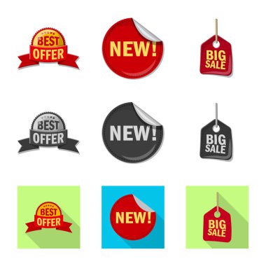 Amblem ve rozet sembol yalıtılmış nesne. Amblem ve etiket stok vektör çizim topluluğu.