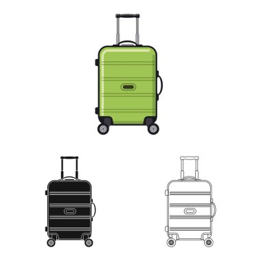 Bavul ve Bagaj simge vektör Illustration. Bavul ve yolculuk hisse senedi simgesi için web topluluğu.