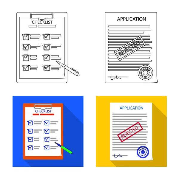 Objeto aislado de formulario y signo de documento. Colección de forma y marca icono vectorial para stock . — Archivo Imágenes Vectoriales