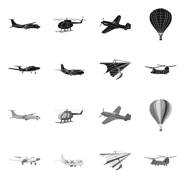 ベクトル平面のイラストとロゴを輸送します。飛行機と空の株式ベクトル イラスト集. — ストックベクタ