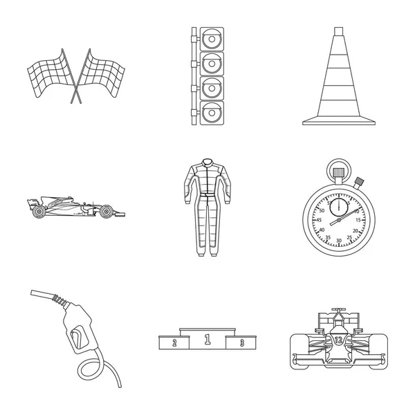 Vector design van de auto en rally logo. Collectie van auto en race vector pictogram voor voorraad. — Stockvector