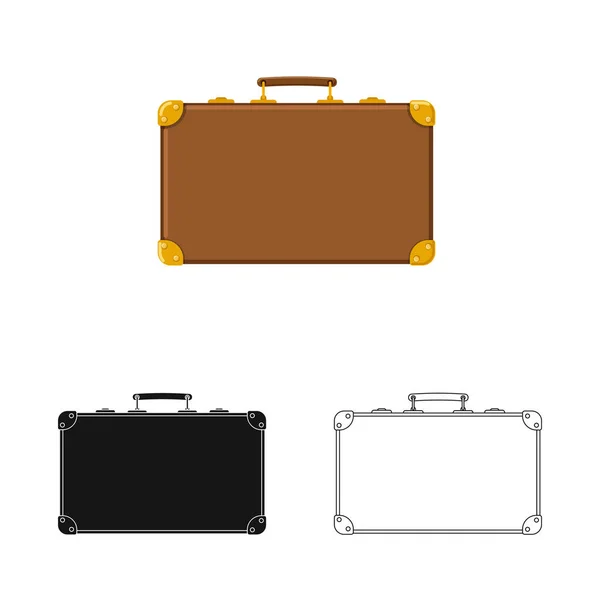 Vectorillustratie van koffer en bagage symbool. Collectie van koffer en reis aandelensymbool voor web. — Stockvector