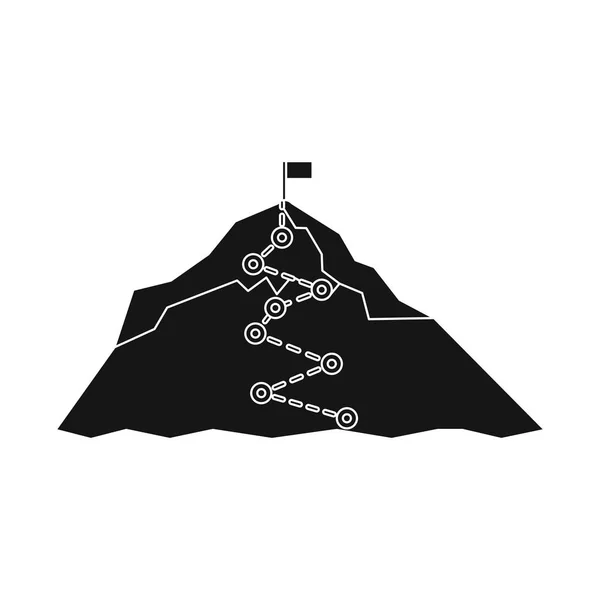 登山和山顶标志的孤立对象。一套登山和阵营股票向量例证. — 图库矢量图片