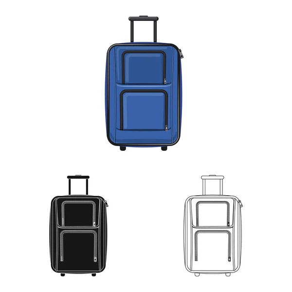 Illustration vectorielle de la valise et du logo des bagages. Ensemble de valise et symbole de stock de voyage pour le web . — Image vectorielle