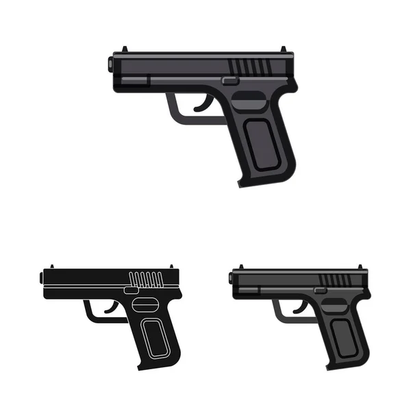 Isolated Object Weapon Gun Symbol Set Weapon Army Vector Icon — Stock Vector