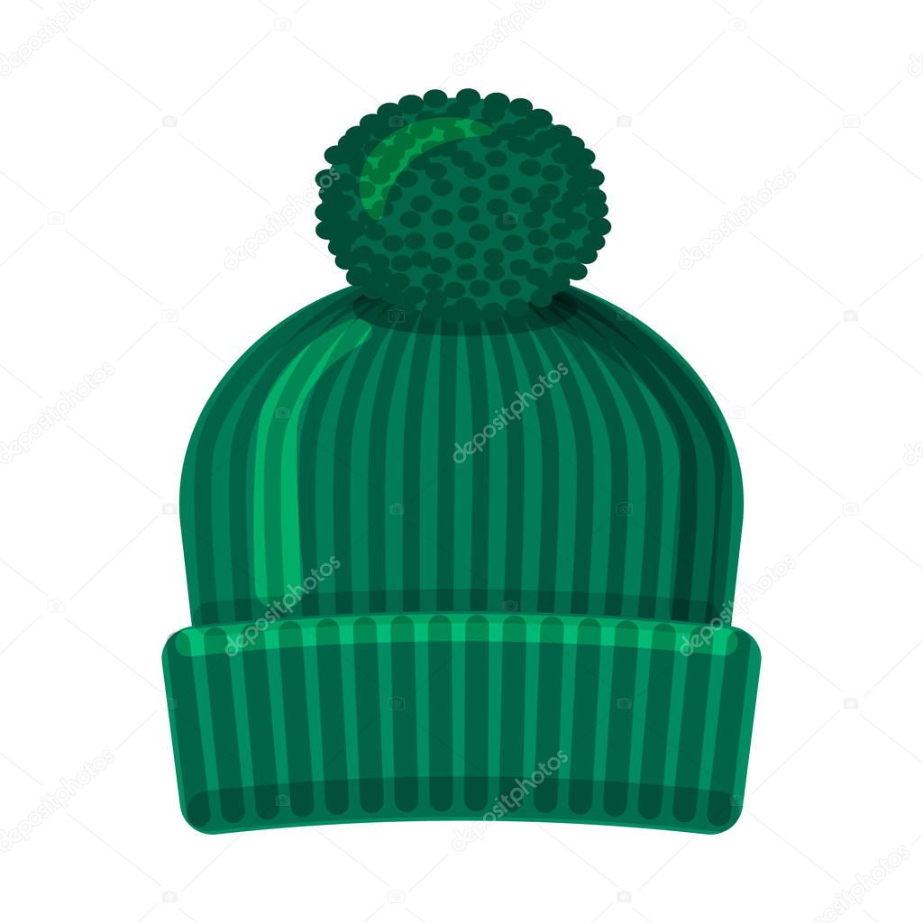 Vector illustration of headgear and cap logo. Collection of headgear and accessory vector icon for stock.