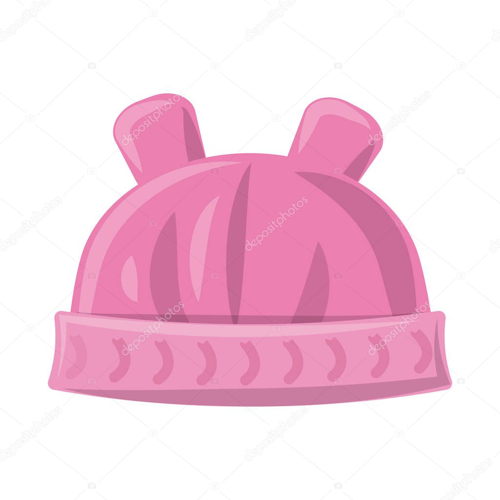 Vector design of headgear and cap sign. Collection of headgear and accessory stock vector illustration.