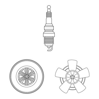 Otomatik ve bölümü simgesi yalıtılmış nesne. Web için oto, araba hisse senedi simgesi kümesi.