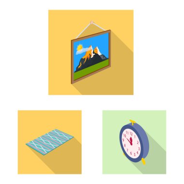 Yatak odası ve oda simge vektör tasarımı. Yatak ve mobilya hisse senedi simgesi için web topluluğu.