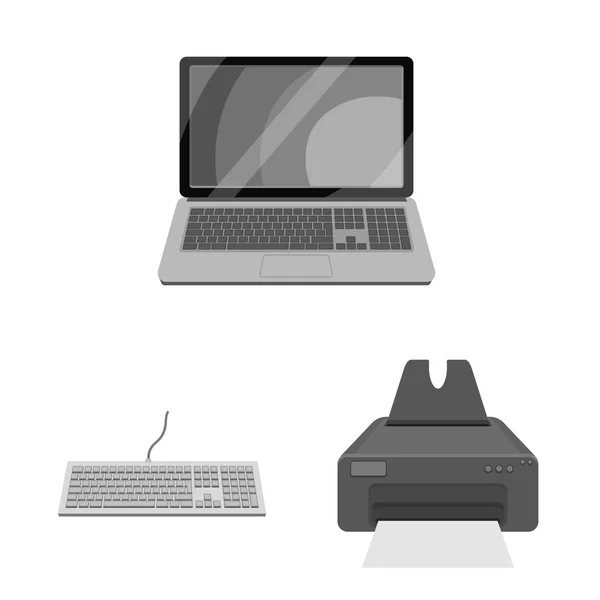 Conception vectorielle de l'ordinateur portable et le symbole de l'appareil. Ensemble d'icône vectorielle pour ordinateur portable et serveur pour stock . — Image vectorielle