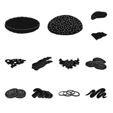 Burger ve sandviç simgesi yalıtılmış nesne. Burger ve dilim hisse senedi simgesi için web topluluğu.