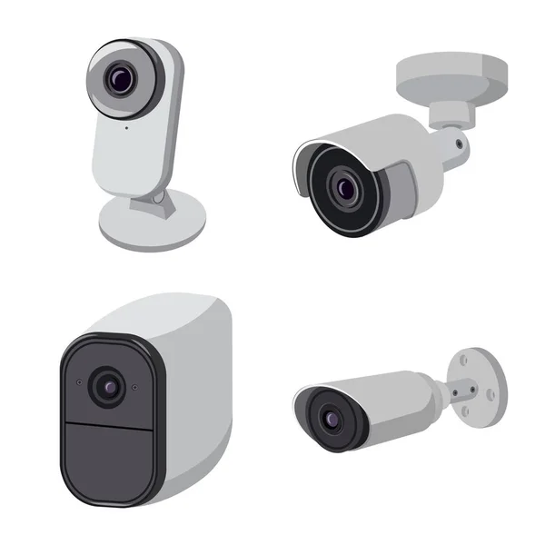 Ilustración vectorial de cctv y signo de cámara. Conjunto de cctv y vector de sistema icono para stock . — Vector de stock