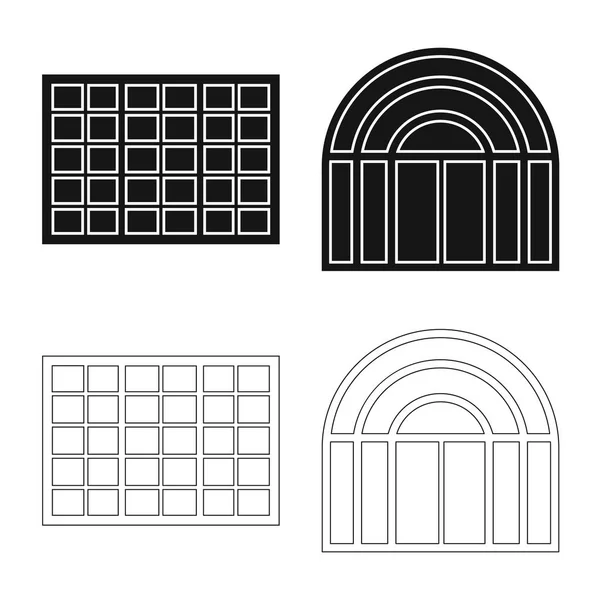 门和前标志的孤立对象 网站的门和木制股票符号集 — 图库矢量图片