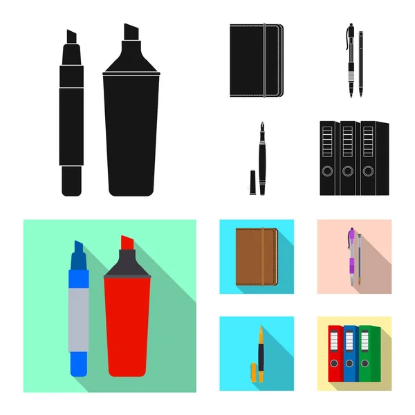 Isolated object of office and supply icon. Set of office and school vector icon for stock. — Stock Vector