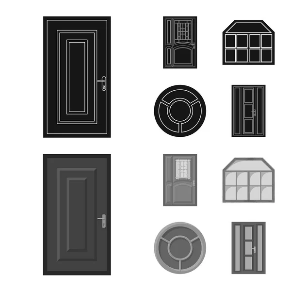 Wektor wzór drzwi i z przodu symbolu. Kolekcja drzwi i drewniane symbol giełdowy dla sieci web. — Wektor stockowy
