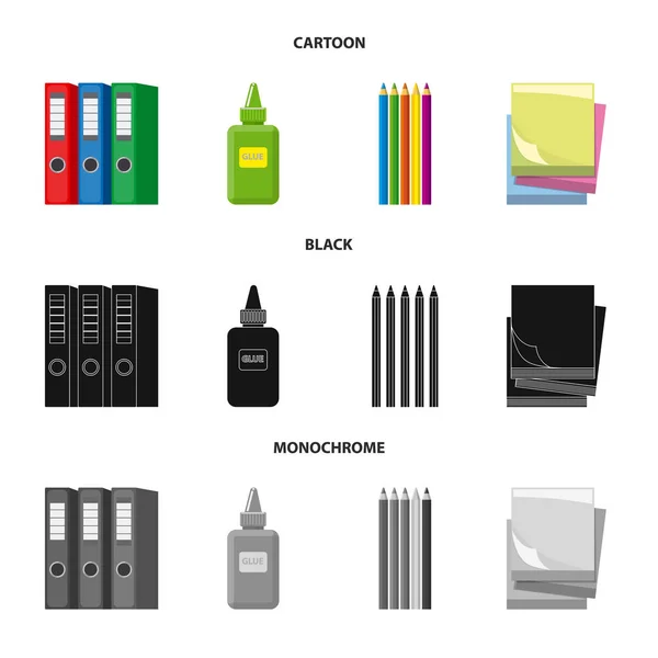 Ilustración Vectorial Del Letrero Oficina Suministro Conjunto Oficina Escuela Símbolo — Archivo Imágenes Vectoriales