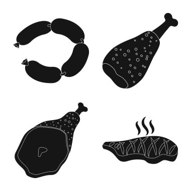 Et ve jambon simge vektör tasarımı. Et ve hisse senedi vektör çizim pişirme.