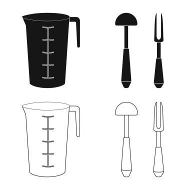 Mutfak ve yemek logo vektör tasarımı. Hisse senedi için mutfak ve cihazı vektör simge kümesi.