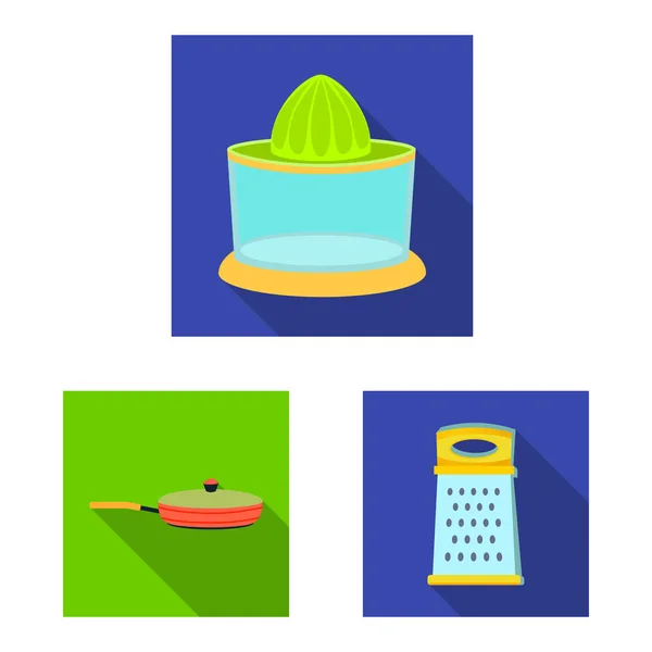 Izolovaný objekt ikony kuchyni a vařit. Kolekce kuchyně a spotřebiče vektorové ikony pro stock. — Stockový vektor