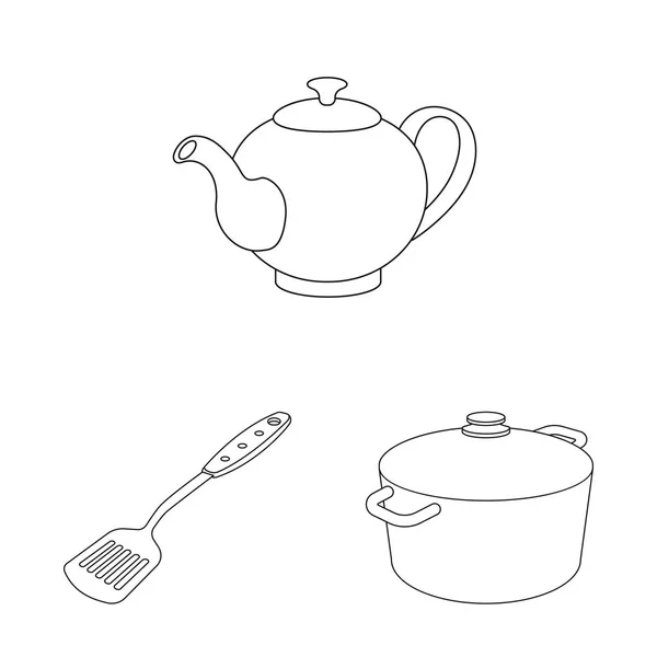 Ilustração vetorial de cozinha e símbolo de cozinheiro. Conjunto de cozinha e aparelho vetor ícone para estoque . — Vetor de Stock