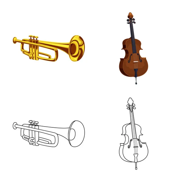 Vektorové ilustrace hudby a doladit znamení. Sbírku hudby a nástroj burzovní symbol pro web. — Stockový vektor