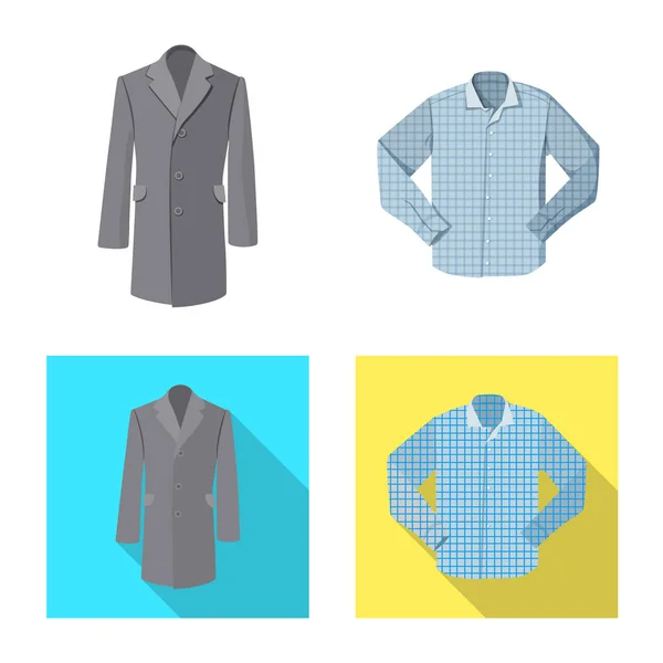 Ontwerp van de vector van mens en kleding symbool. Collectie van mens en slijtage aandelensymbool voor web. — Stockvector