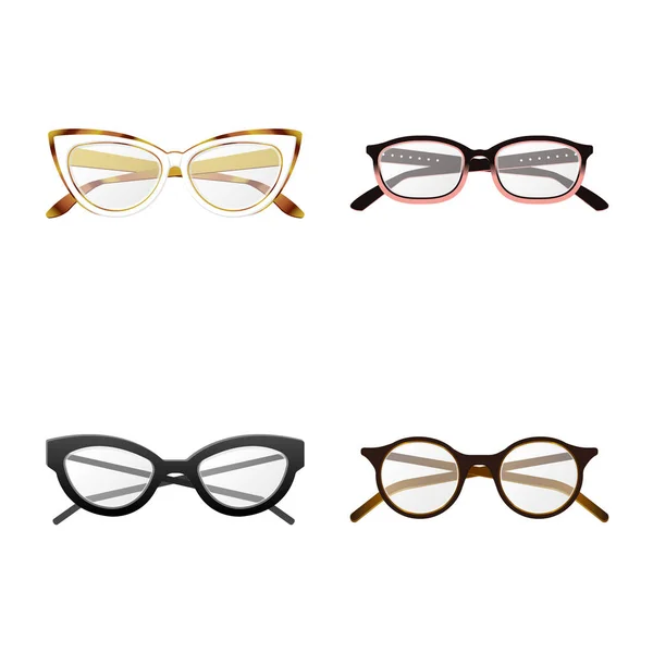 Ilustração vetorial de óculos e ícone de moldura. Coleção de óculos e ilustração do vetor de estoque acessório . — Vetor de Stock