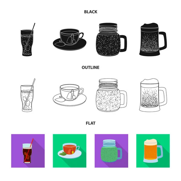 Objet isolé de boisson et symbole de bar. Ensemble de boisson et symbole de stock de partie pour le Web . — Image vectorielle