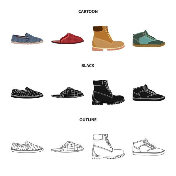 Illustration vectorielle de l'homme et du pied. Collection de l'homme et porter le symbole stock pour le web . — Image vectorielle