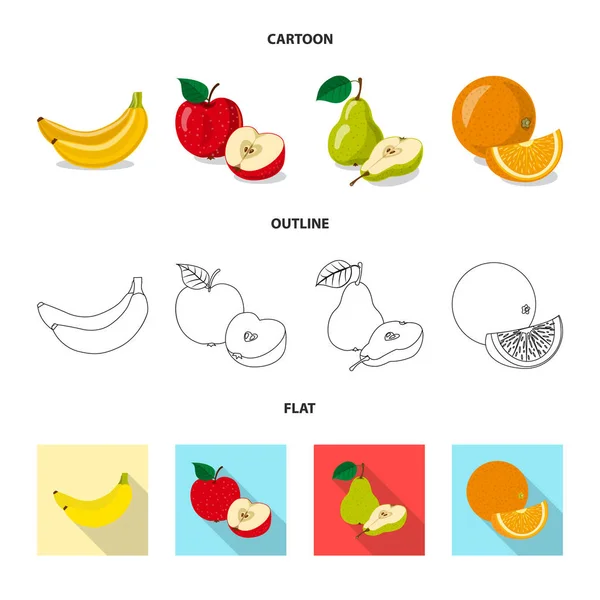 Objeto aislado de icono de frutas y verduras. Colección de vegetales y vegetarianos stock vector ilustración . — Archivo Imágenes Vectoriales