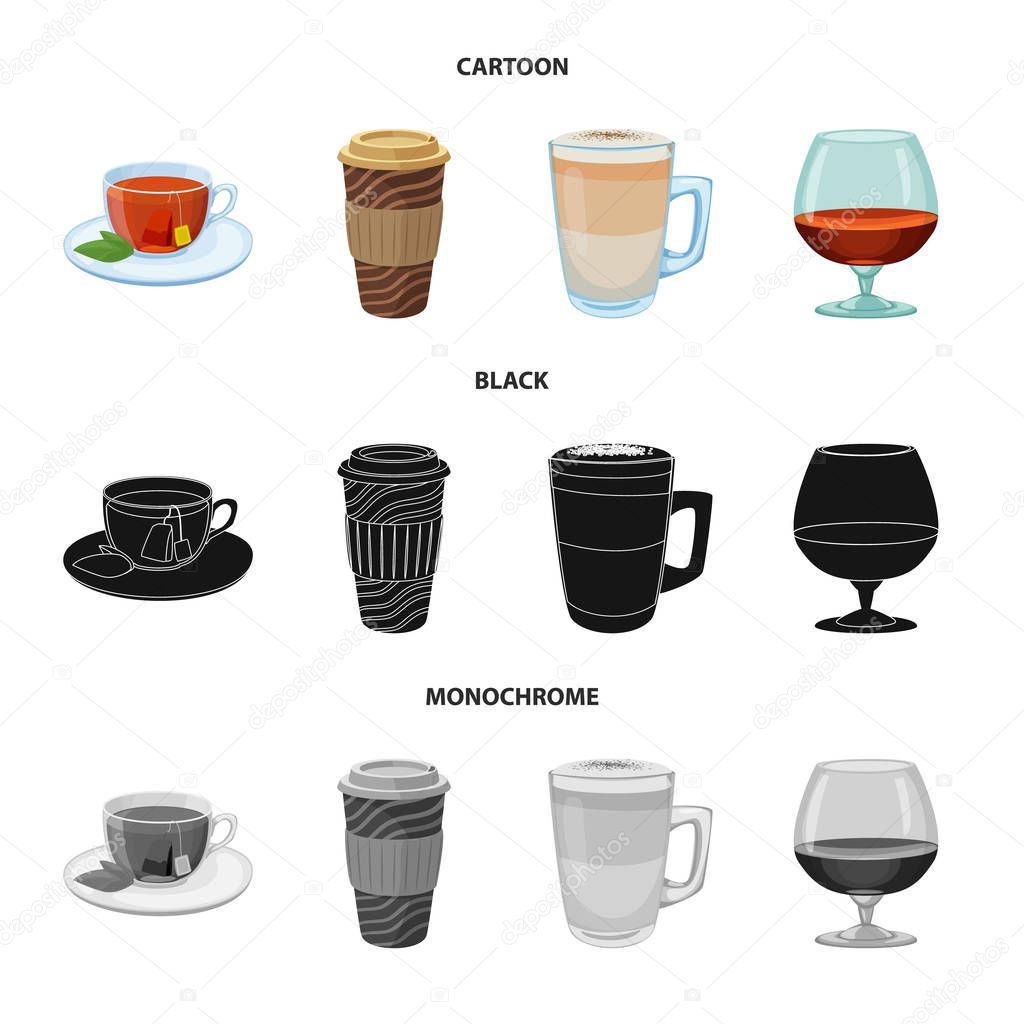 Vector design of drink and bar logo. Collection of drink and party stock symbol for web.