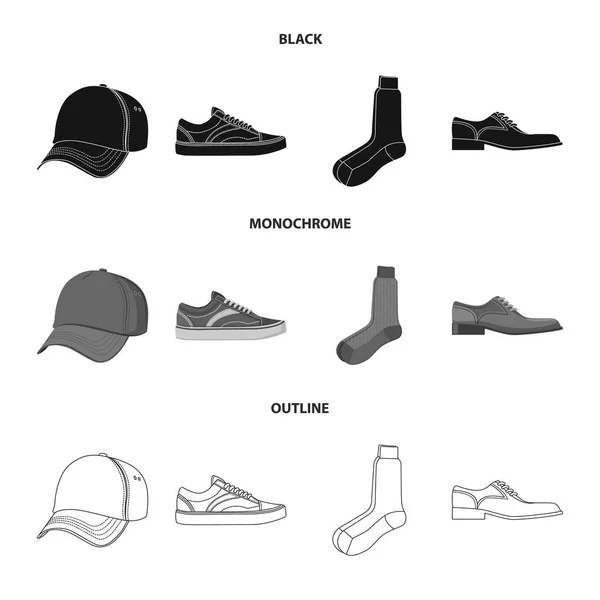 Illustrazione vettoriale del logo dell'uomo e dell'abbigliamento. Set di uomo e indossare stock simbolo per il web . — Vettoriale Stock