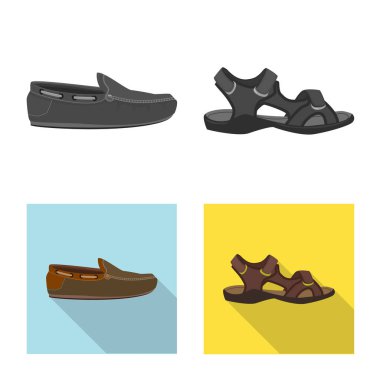 Adam ve ayak simge vektör Illustration. Adam ayarla ve stok vektör çizim giymek.