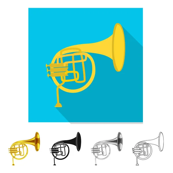 Ilustración vectorial de música e icono de melodía. Conjunto de música y icono de vector de herramienta para stock . — Vector de stock