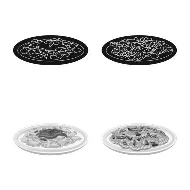 Makarna ve karbonhidrat logo vektör Illustration. Web için makarna makarna ve hisse senedi simgesi kümesi.