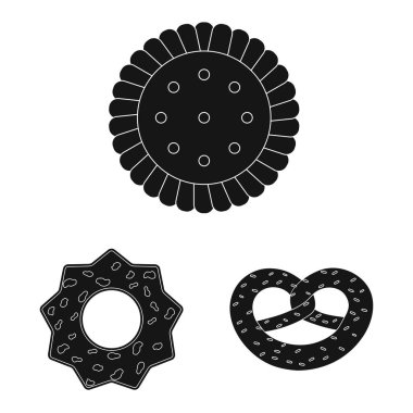 Bisküvi ve kek logo vektör tasarımı. Bisküvi ve çikolata vektör simgesini hissenin topluluğu.