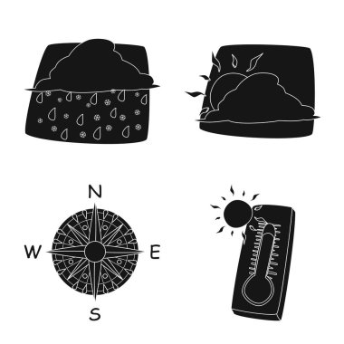 Hava ve İklim logo vektör Illustration. Hava ve bulut hisse senedi vektör çizim seti.