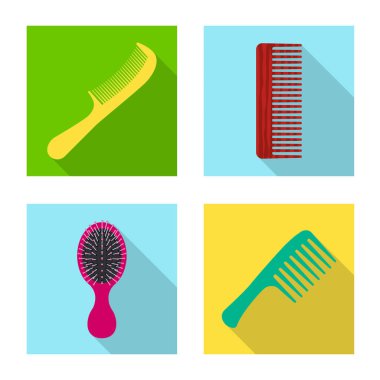 Vector design of brush and hair logo. Collection of brush and hairbrush stock vector illustration. clipart