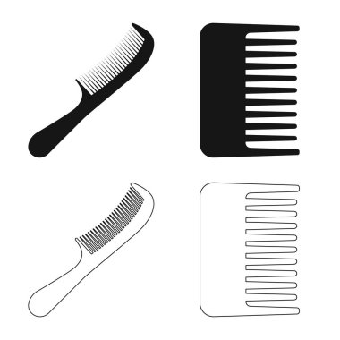 Fırça ve saç sembolü yalıtılmış nesne. Hisse senedi için fırça ve saç fırçası vektör simge kümesi.