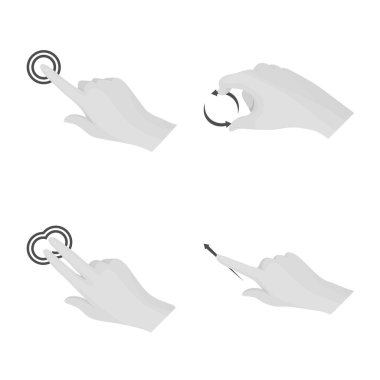 Dokunmatik ve el logo vektör Illustration. Dokunmatik ekran ayarla ve stok için vektör simgeye dokunun.