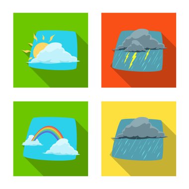 Hava ve İklim logo vektör Illustration. Hava ve bulut hisse senedi vektör çizim seti.