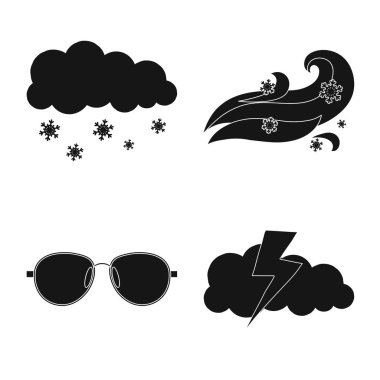 Hava ve İklim logo yalıtılmış nesne. Hava ve bulut hisse senedi simgesi için web topluluğu.