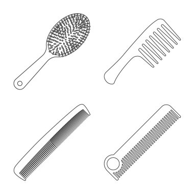 Fırça ve saç logo vektör Illustration. Hisse senedi için fırça ve saç fırçası vektör simge topluluğu.