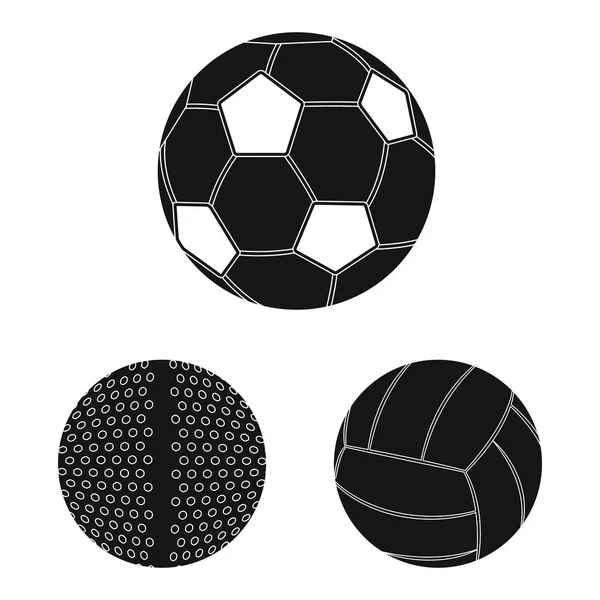 Spor ve topu işareti yalıtılmış nesne. Spor ve web için atletik hisse senedi simgesi toplama. — Stok Vektör
