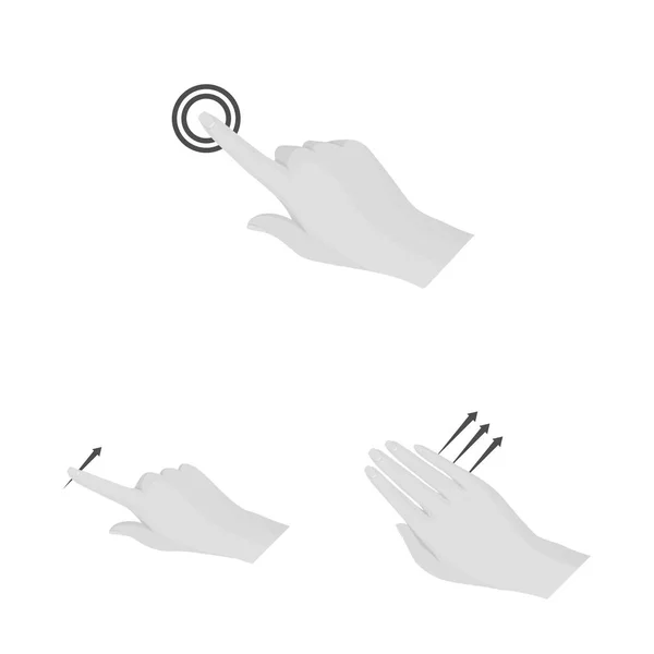 Vector ontwerp van touchscreen en hand pictogram. Collectie van touchscreen en touch voorraad vectorillustratie. — Stockvector