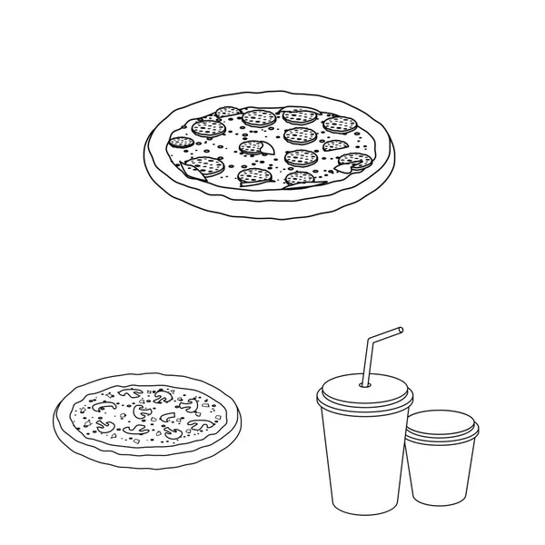 Illustration Vectorielle Pizza Signe Alimentaire Collection Pizza Symbole Stock Italie — Image vectorielle